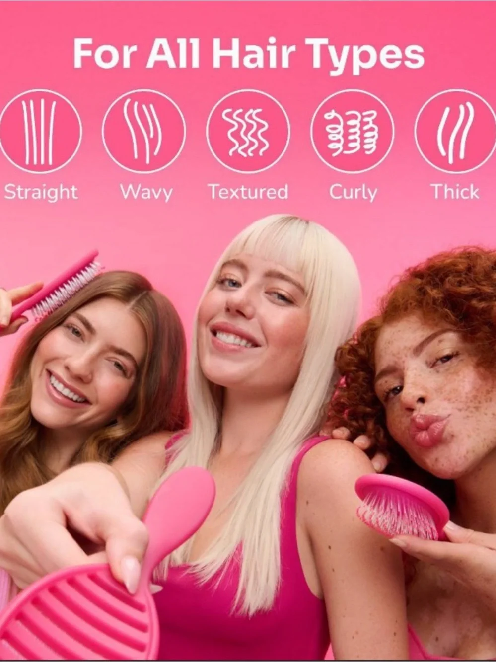 Wet Brush Original‎ Detangler Pink Hair Brush Wet Dry New